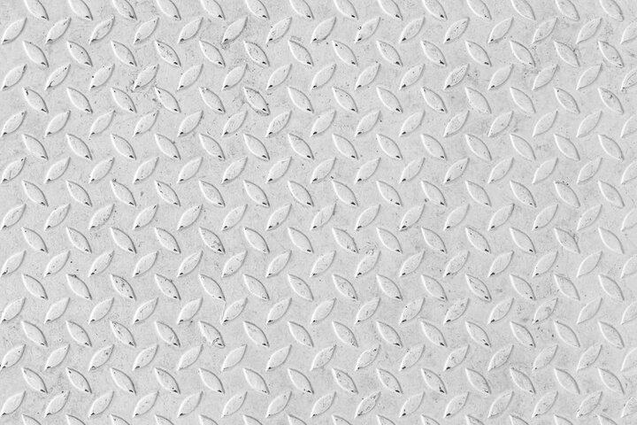 White steel sheet with embossed diamond pattern