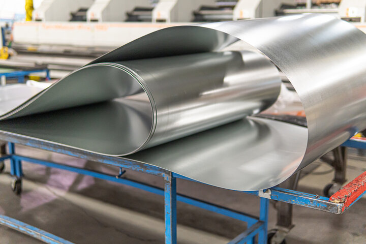 Folded Sheet metal in metal roofing factory